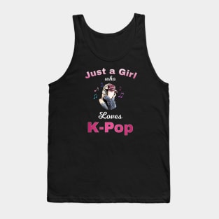 Just a Girl who loves K-Pop - Headphones and musical notes Tank Top